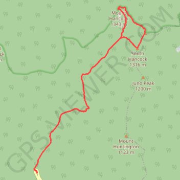 Mount Hancock via Hancock Notch Trail and Hancock Loop Trail trail, distance, elevation, map, profile, GPS track