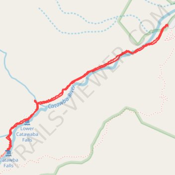 Catawba Falls Trail trail, distance, elevation, map, profile, GPS track
