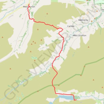 Hike from Scar House Reservoir to West Burton trail, distance, elevation, map, profile, GPS track
