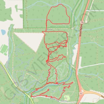 Pines trails at Carter road MTB trails Margaret River trail, distance, elevation, map, profile, GPS track