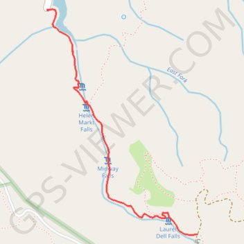 Cataract Falls trail, distance, elevation, map, profile, GPS track
