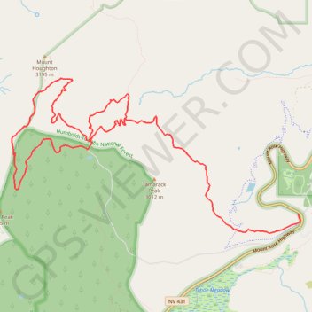 Third Creek Pond Loop via Tahoe Rim Trail in Humboldt-Toiyabe National Forest trail, distance, elevation, map, profile, GPS track