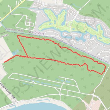 Woodlands Conservatory Loop Trail in New Orleans trail, distance, elevation, map, profile, GPS track