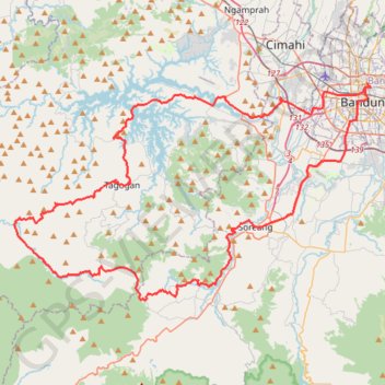 Bandung graventure trail, distance, elevation, map, profile, GPS track