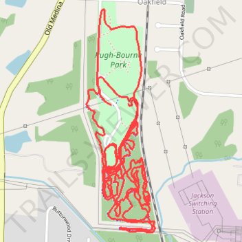 Pugh-Bourne Park Rockabilly MTB Trails trail, distance, elevation, map, profile, GPS track