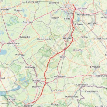 Zwolle - Groningen trail, distance, elevation, map, profile, GPS track