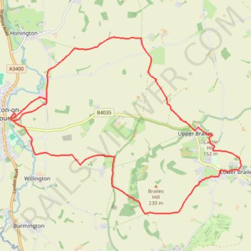 Shipston 🔁 Brailes trail, distance, elevation, map, profile, GPS track