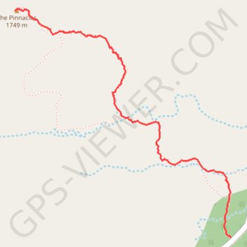 The Pinnacles trail, distance, elevation, map, profile, GPS track