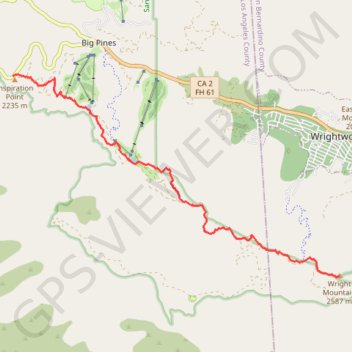 Wright Mountain from Inspiration Point trail, distance, elevation, map, profile, GPS track