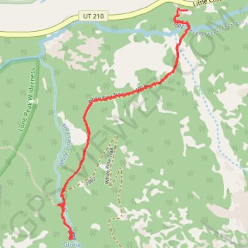 Gloria Falls trail, distance, elevation, map, profile, GPS track