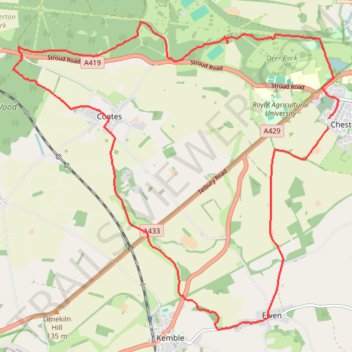 Thames Head Loop Hike trail, distance, elevation, map, profile, GPS track