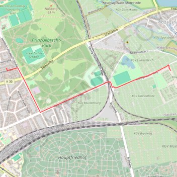 Riddagshäuser Weg, Georg-Westermann-Allee trail, distance, elevation, map, profile, GPS track