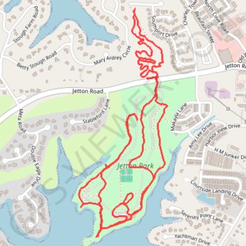 Jetton Park Loop trail, distance, elevation, map, profile, GPS track