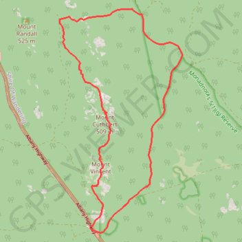 Sullivan Rock - Mount Vincent - Mount Cuthbert trail, distance, elevation, map, profile, GPS track