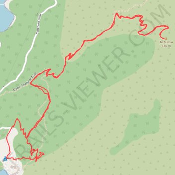 Onahau lookout from Mistletoe Bay trail, distance, elevation, map, profile, GPS track