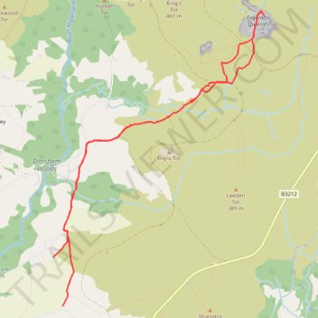Foggintor Quarries in Dartmoor National Park trail, distance, elevation, map, profile, GPS track