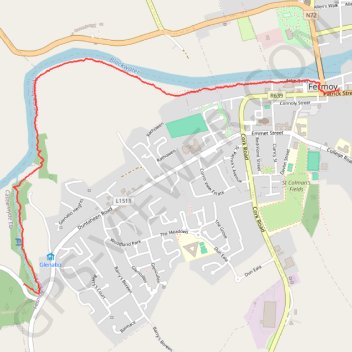 Fermoy River Walk trail, distance, elevation, map, profile, GPS track