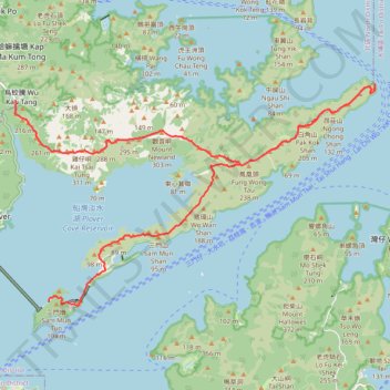 鬼手岩行山路線：環湖出咀摸鬼手 trail, distance, elevation, map, profile, GPS track