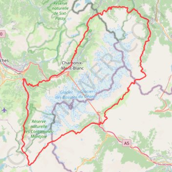 Ultra-Trail du Mont Blanc (UTMB) trail, distance, elevation, map, profile, GPS track