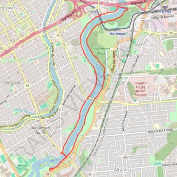 Loop Walk - Rideau River trail, distance, elevation, map, profile, GPS track