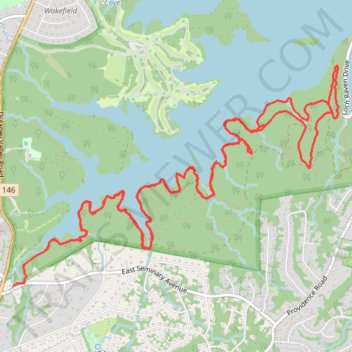 Loch Raven Reservoir south via Sam's Grave Trail and Glen Ellen Lower Trail trail, distance, elevation, map, profile, GPS track