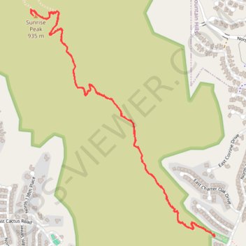 Sunrise Trail to Sunrise Peak in McDowell Sonoran Preserve trail, distance, elevation, map, profile, GPS track