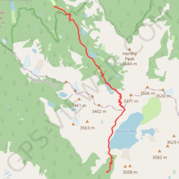 Duck Lake, Barney Lake, Skelton Lake and Arrowhead Lake via Duck Pass Trail trail, distance, elevation, map, profile, GPS track