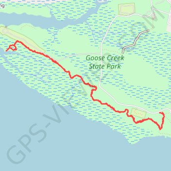 Goose Creek State Park trail, distance, elevation, map, profile, GPS track