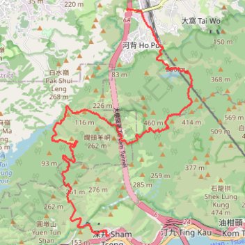 田夫仔坑 馬蹄峒西坑 trail, distance, elevation, map, profile, GPS track