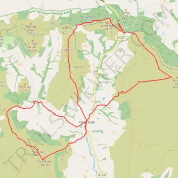 Chop Gate Double Mountain Biking Loop trail, distance, elevation, map, profile, GPS track
