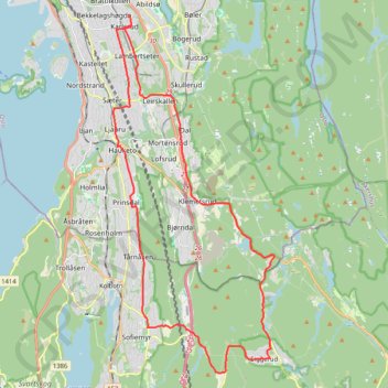Directions from Østerliveien 25a, Oslo to Østerliveien 25a, Oslo trail, distance, elevation, map, profile, GPS track