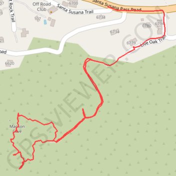 The real Manson Cave trail, distance, elevation, map, profile, GPS track