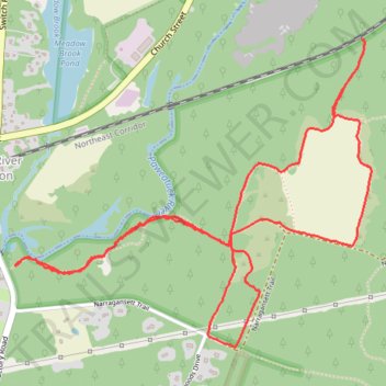 River Trail and Grassland Trail loop walk at Francis C. Carter Preserve area trail, distance, elevation, map, profile, GPS track