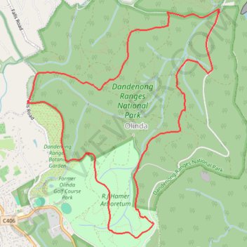 Dandenong Ranges Loop trail, distance, elevation, map, profile, GPS track