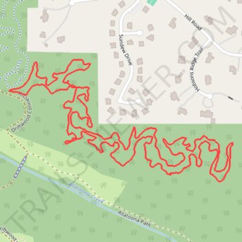 Allatoona Creek Park Wildcat Loop trail, distance, elevation, map, profile, GPS track