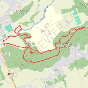 Clarinbridge trails in Kilcornan Forest trail, distance, elevation, map, profile, GPS track
