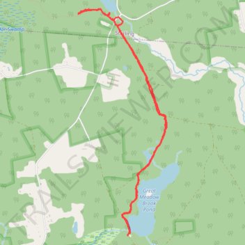 Great Meadow Brook Pond and Porter Pond area of Pachaug State Forest hiking trails trail, distance, elevation, map, profile, GPS track