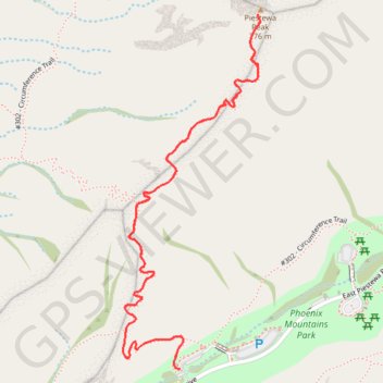 Piestewa Peak trail, distance, elevation, map, profile, GPS track