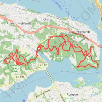 Hartshorne Woods Park & Huber Woods County Park trail, distance, elevation, map, profile, GPS track