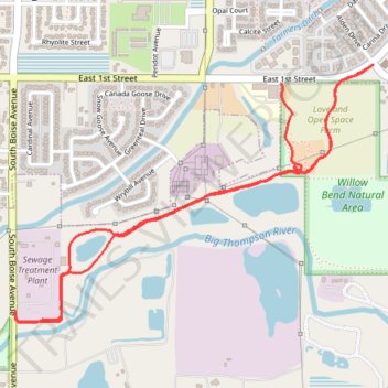 Willow Bend Natural Area trail, distance, elevation, map, profile, GPS track