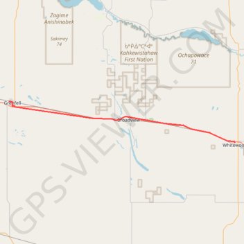 Grenfell - Whitewood trail, distance, elevation, map, profile, GPS track