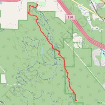 Rattlesnake Mountain to Grand Prospect trail, distance, elevation, map, profile, GPS track