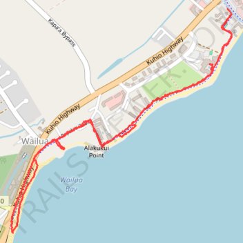Wailua Beaches trail, distance, elevation, map, profile, GPS track