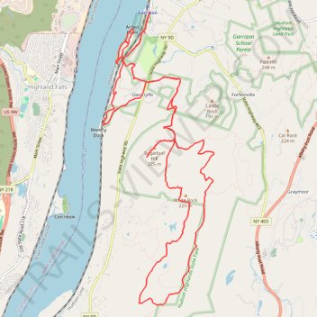 Hudson Highlands State Park - Canada Hill, White Rock, Sugarloaf Hill and Hudson River trail, distance, elevation, map, profile, GPS track