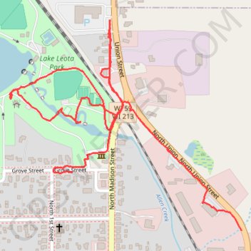Lake Leota Park trail, distance, elevation, map, profile, GPS track