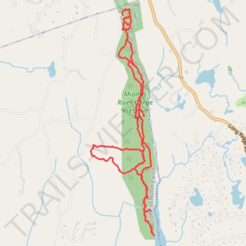 Mianus River Gorge Preserve Trails trail, distance, elevation, map, profile, GPS track