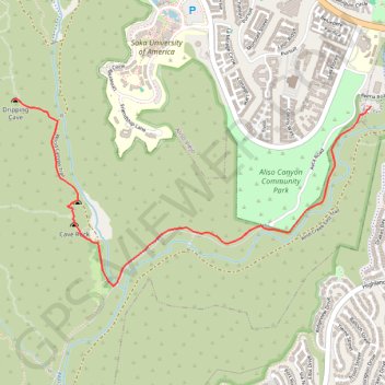 Dripping Cave trail, distance, elevation, map, profile, GPS track