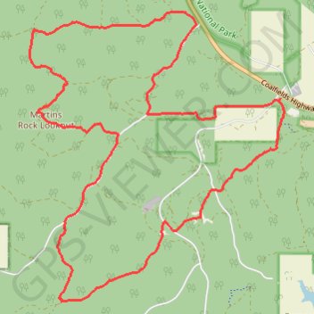 Martins Rock Lookout Loop in the Wellington National Park trail, distance, elevation, map, profile, GPS track