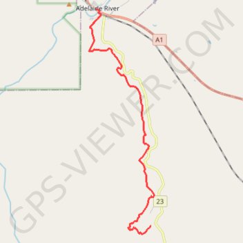 Adelaide River - Robin Falls trail, distance, elevation, map, profile, GPS track