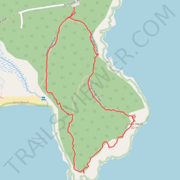 Great Head Loop Trail trail, distance, elevation, map, profile, GPS track